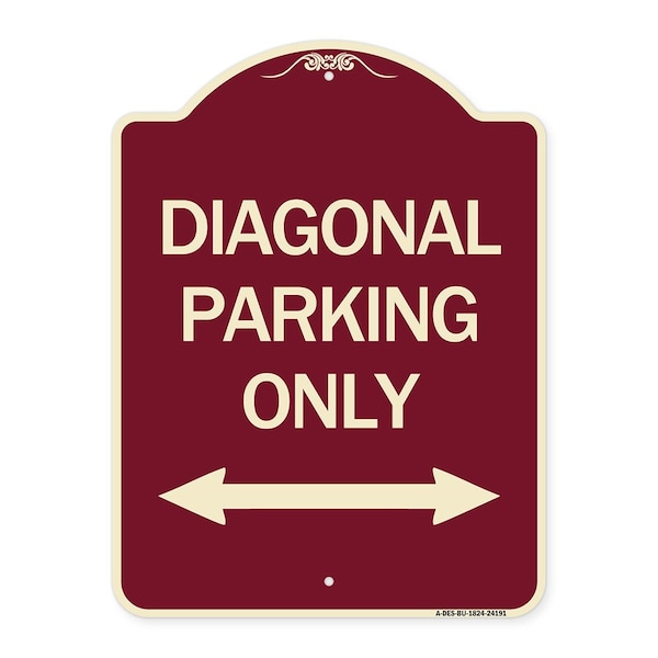 Signmission Diagonal Parking Only with Bidirectional Arrow Heavy-Gauge Aluminum Architectural Sign A-DES-BU-1824-24191 - main